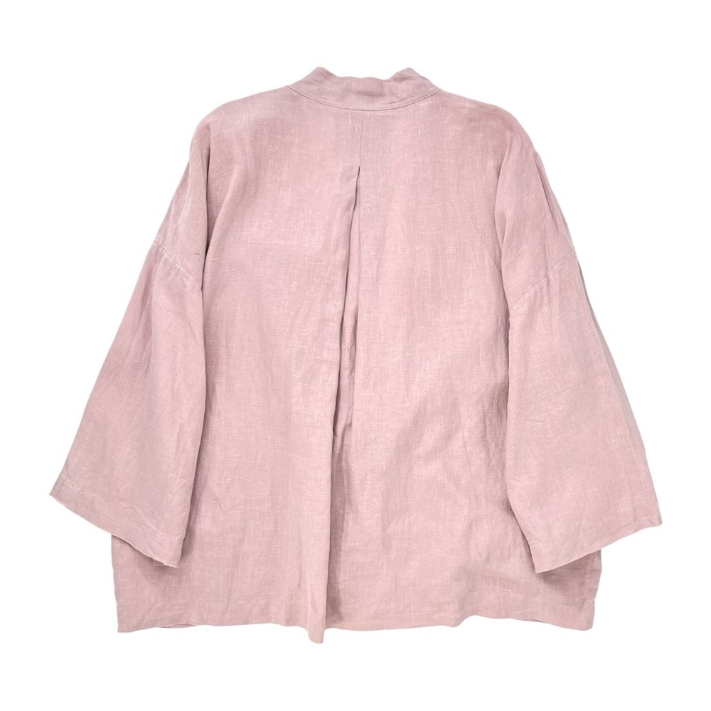 Deiji Studios The 01 Loungewear Kimono Top - Lilac Purple Belted Linen Top - Picture 3 of 10